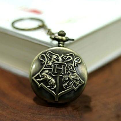 Vintage Harry Potter Metal Pocket Watch Keychain